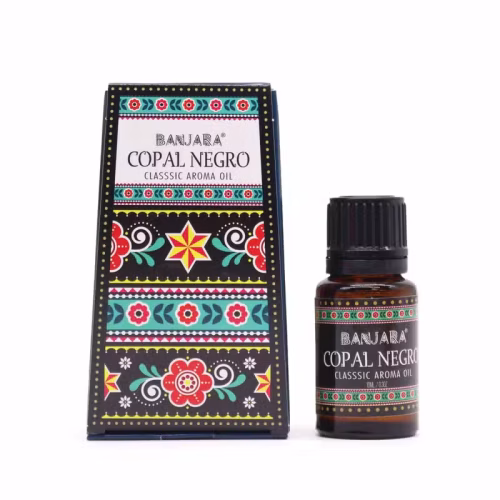 Aceite quemador copal negro Banjara 10ml para aromadifusión en frasco cuentagotas