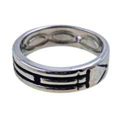 Anillo atlante de acero, amuleto de protección y equilibrio