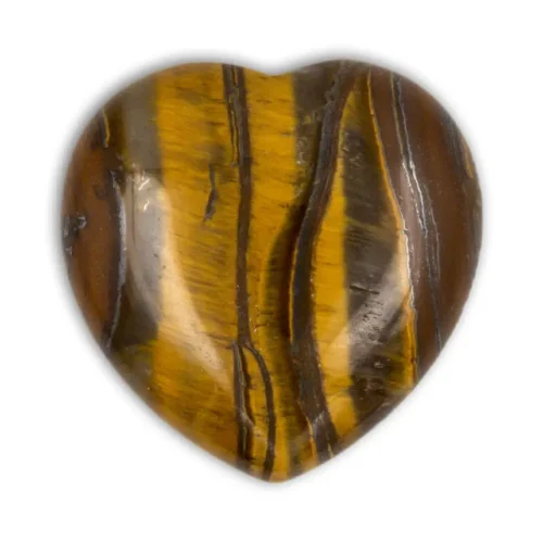 Corazón ojo de tigre pequeño tallado en piedra semipreciosa