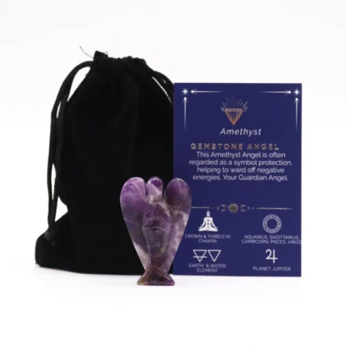 Ángel de amatista mineral natural en forma de figura decorativa