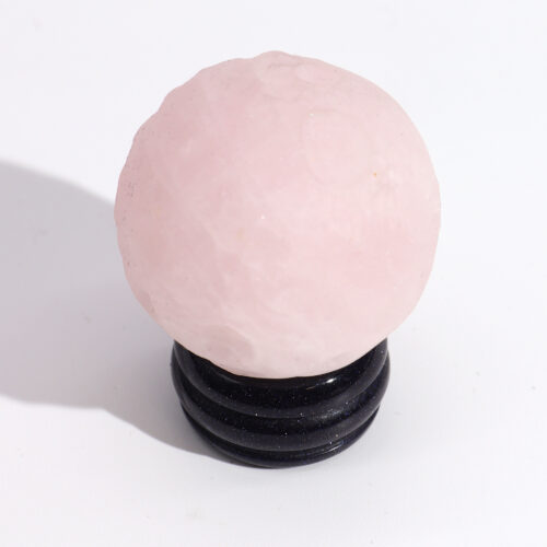 Cuarzo rosa Venus 40mm, mineral planetario pulido en tono rosa natural