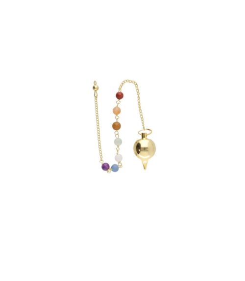 Péndulo de bronce con chakras metálico para radiestesia y meditación